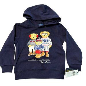 Polo Ralph Lauren Boys Navy HoodiePolo Bear Graphic Size 5